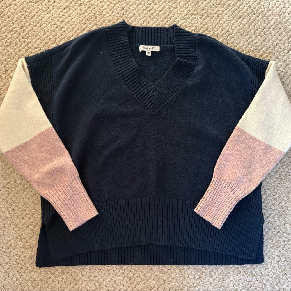 Madewell color block sweater. XXS. EUC